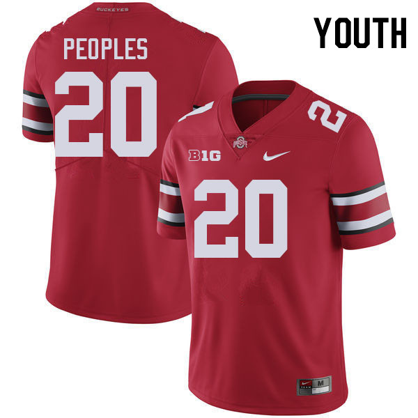 Ohio State Buckeyes James Peoples Youth #20 Authentic Red College Football Jersey 2404KODX0